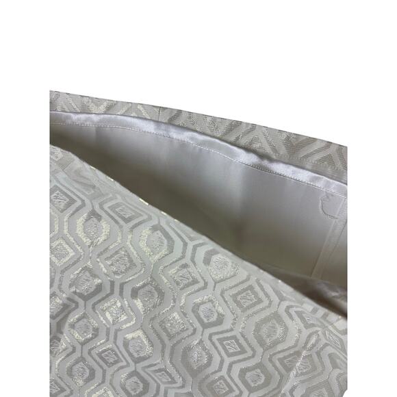 White House Black Market 00 Ivory Jacquard Cocktail Dress Embellished Sleeveless - Picture 4 of 8